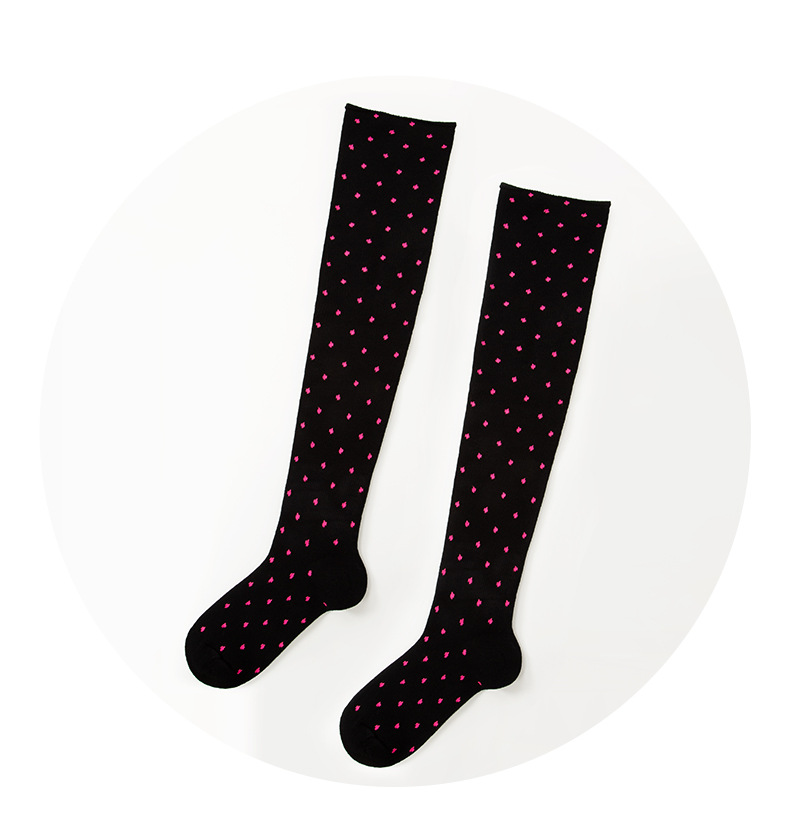 Plus Size Thigh High Socks For Women - Stretchy Polka Dot Over Knee Stockings